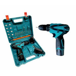 Акумуляторний шуруповерт з набором інструментів бездротовий дриль N4 крутний момент 30 Нм швидкість 0-600 обертів на хвилину