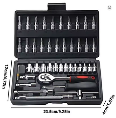 Набір інструментів 46 в 1 для ремонту автомобіля і дому плюс вуглецева сталь плюс пластиковий кейс