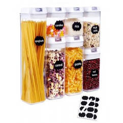Органайзер для сипучих контейнерів для зберігання їжі 7 контейнерів прозорий безпечний пластик