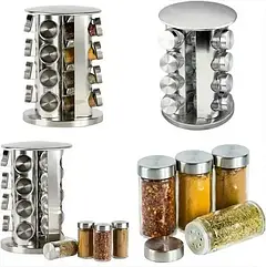Карусель для спецій нержавіюча сталь 16 ємностей стильний дизайн легкий догляд