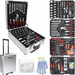 Професійний набір інструментів у валізі 408 предметів сталь і полімери