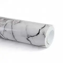 Самоклеюча плівка під білий мармур 3м х 60см вініл стійкість до вологи
