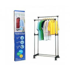 Двостороння телескопічна стійка вішалка подвійний стовп стійкий метал регульована висота