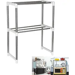 Полиця для мікрохвильової печі багатофункціональна телескопічна конструкція 18 регульована висота сталь і пластик