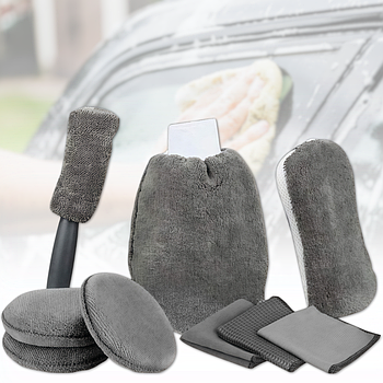 Набір 9 в 1 з мікрофібри для миття та догляду за авто