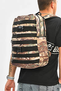 Рюкзак чоловічий спортивний кольору хакі з принтом 204658P