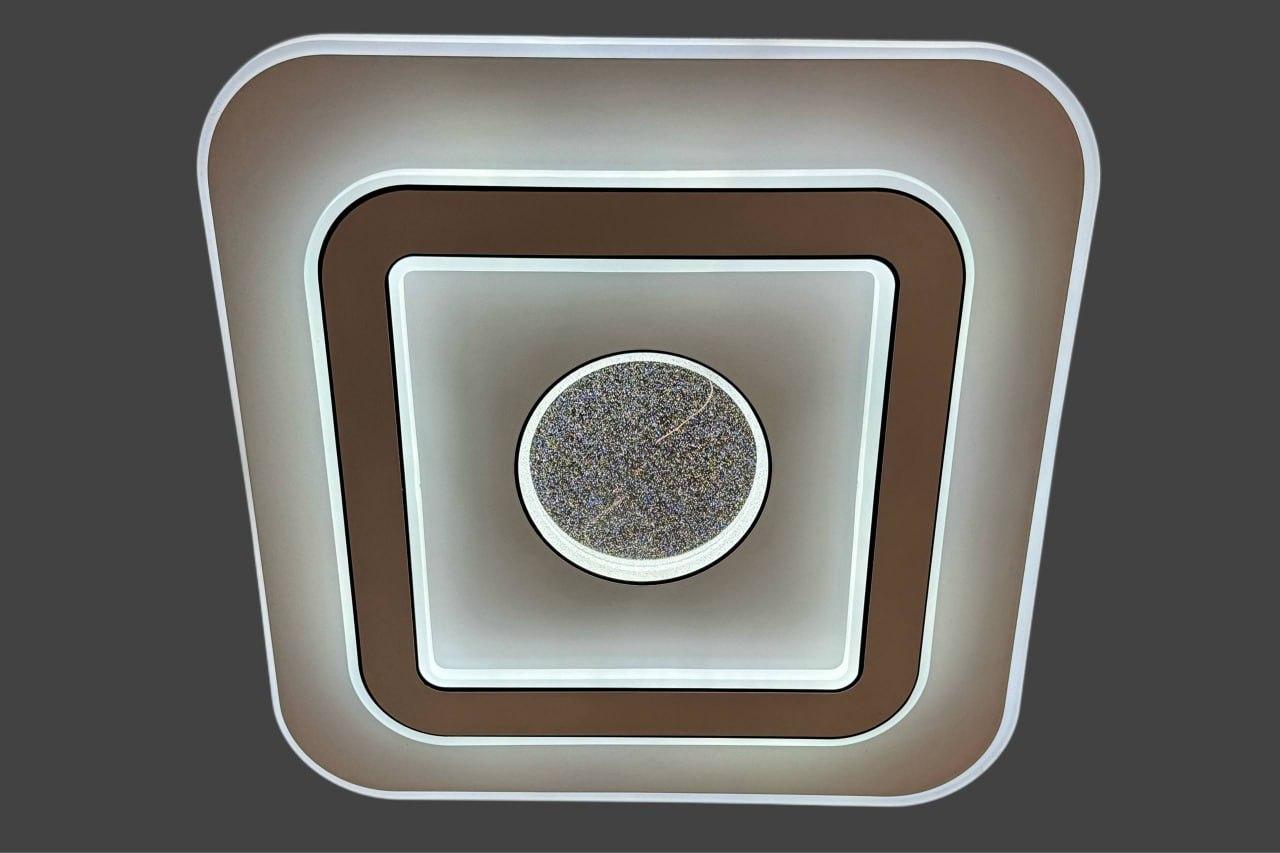 Квадратна лед люстра 100Вт 40×40см 3 кольори світла, без пульта