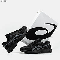 Чорні спортивні кросівки чоловічі текстиль + шкіра Asics Gel-Flux 4 Black 41 42 43 44 45 46