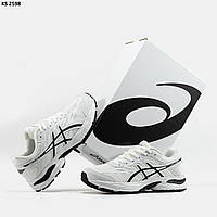 Белые спортивные кроссовки мужские текстиль+кожа Asics Gel-Flux 4 White (білі) 41 42 43 44 45 46