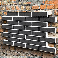 Фасадні термопанелі під клінкерну цеглу (Dark Gray/White) | Гнучкий клінкер (ціна за 1 панель)