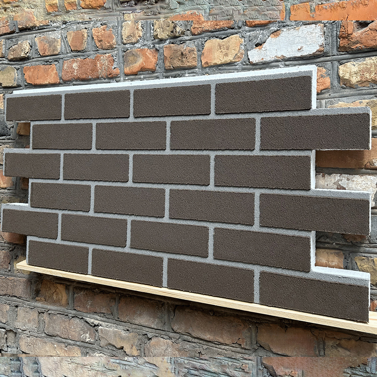 Фасадні термопанелі під клінкерну цеглу (Dark Chocolate/Gray) | Гнучкий клінкер (ціна за 1 панель)