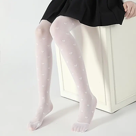 Колготи капронові дитячи білі серце 115-130