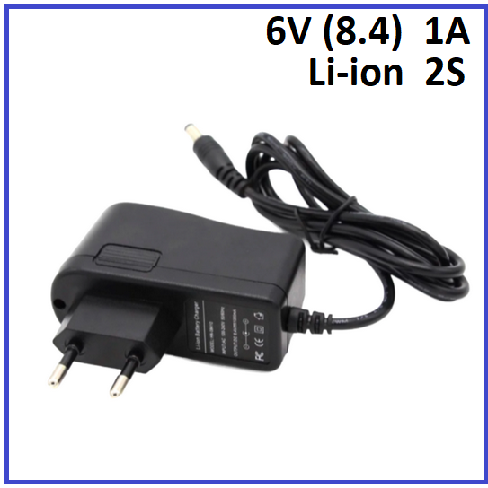 Зарядний пристрій Jinyi для Li-ion 6V (8.4) 2S до 1A штекер 5.5х2.5, фото 1