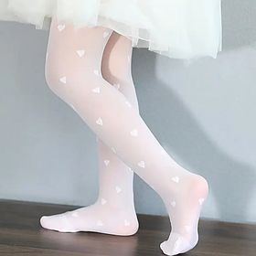 Колготи капронові білі серце для дівчинки 100-115