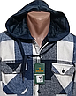 Сорочка-куртка з капюшоном Hetai vd-2010 на хутрі картата, тепла чоловіча сорочка на зиму класична, фото 9
