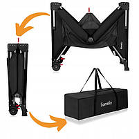 Ліжечко-манеж Lionelo ELLEN BLACK CARBON, фото 4