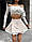 Шорти-спідниця жіночі короткі міністильні ефектні з білою вставкою внизу пишні розкльошені молодіжні, фото 2