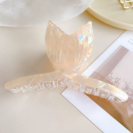 Краб для волосся елегантний міцний французький пластик великий русалка риб'ячий хвіст розмір 11 см висота 6 см, фото 1