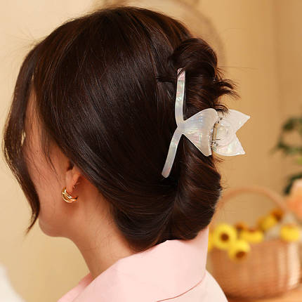 Краб для волосся елегантний міцний французький пластик великий русалка риб'ячий хвіст розмір 11 см висота 6 см, фото 2