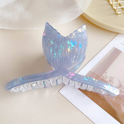 Краб для волосся елегантний міцний французький пластик великий русалка риб'ячий хвіст розмір 11 см висота 6 см, фото 1