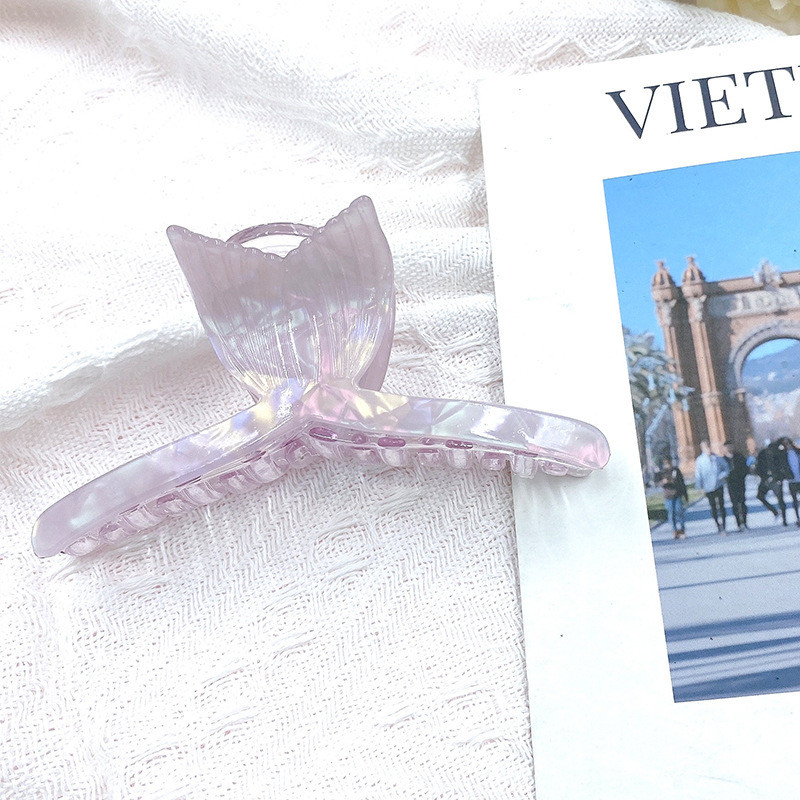 Краб для волосся елегантний міцний французький пластик великий русалка риб'ячий хвіст розмір 11 см висота 6 см