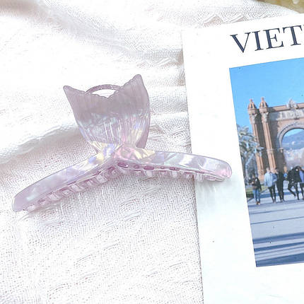 Краб для волосся елегантний міцний французький пластик великий русалка риб'ячий хвіст розмір 11 см висота 6 см, фото 1