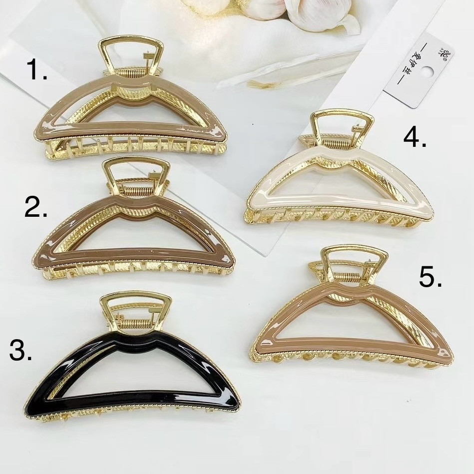 Краб для волосся елегантний міцний французький пластик пастельні різні кольори розмір 9.5 см висота 5.5 см