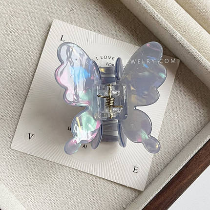 Краб для волосся елегантний міцний французький пластик метелик різні кольори розмір 5 см висота 5.5 см, фото 1