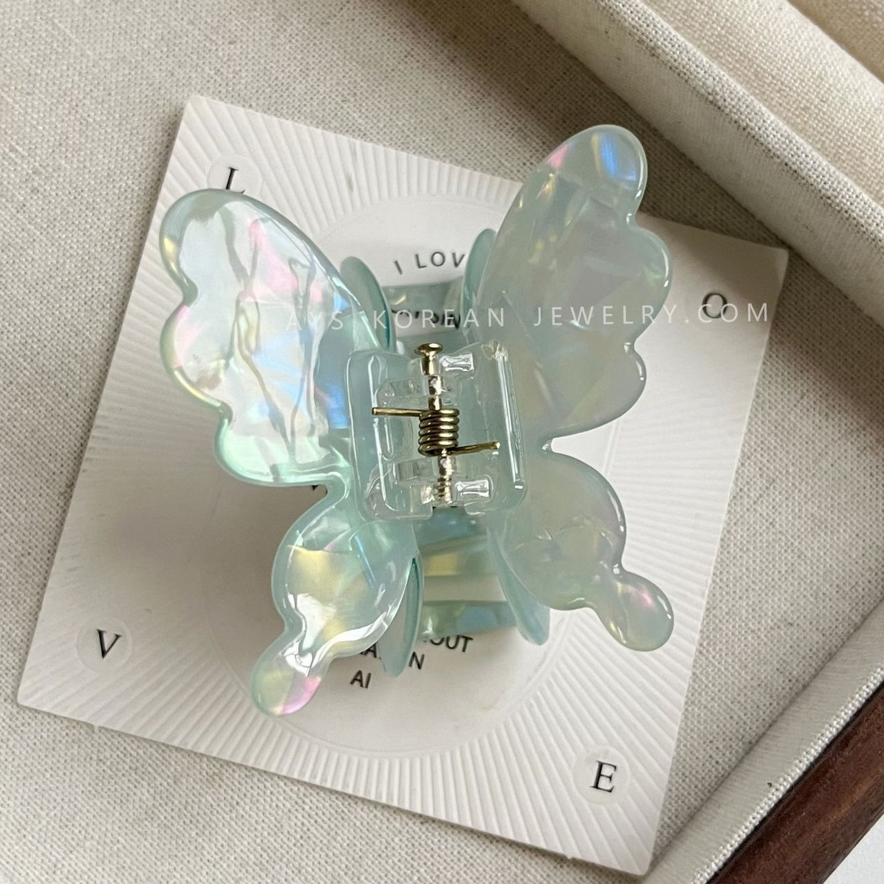 Краб для волосся елегантний міцний французький пластик метелик різні кольори розмір 5 см висота 5.5 см