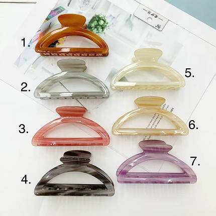 Краб для волосся елегантний міцний французький пластик омбре різні кольори розмір 10 см висота 5 см, фото 1