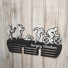 Медальниця для спортсмена. Вішалка троєборство. Вішалка для нагород з триатлону. Вішалка для нагород