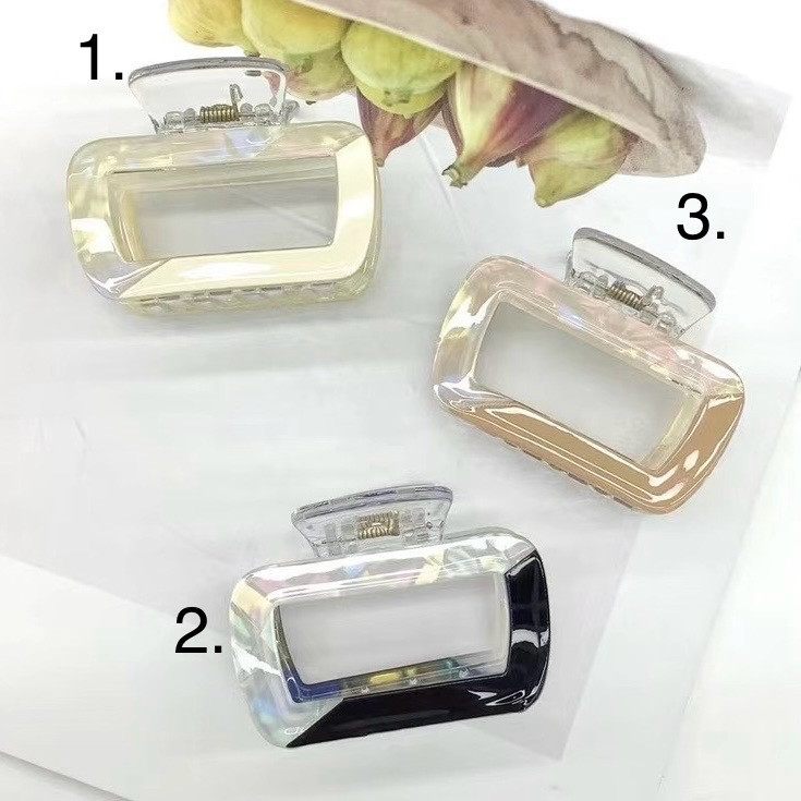 Краб для волосся міцний французький пластик, що переливаються різні кольори, розмір 6 см висота 4.5 см