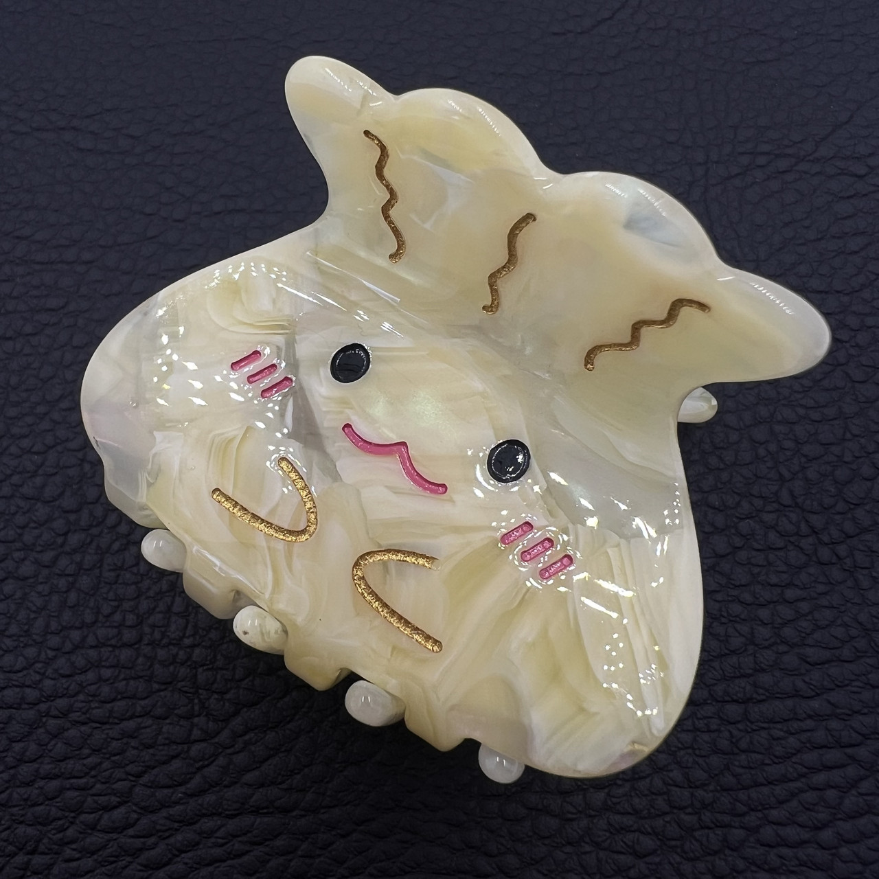 Краб для волосся дитячий міцний французький пластик смайлик розмір 5.5 см висота 4.5 см