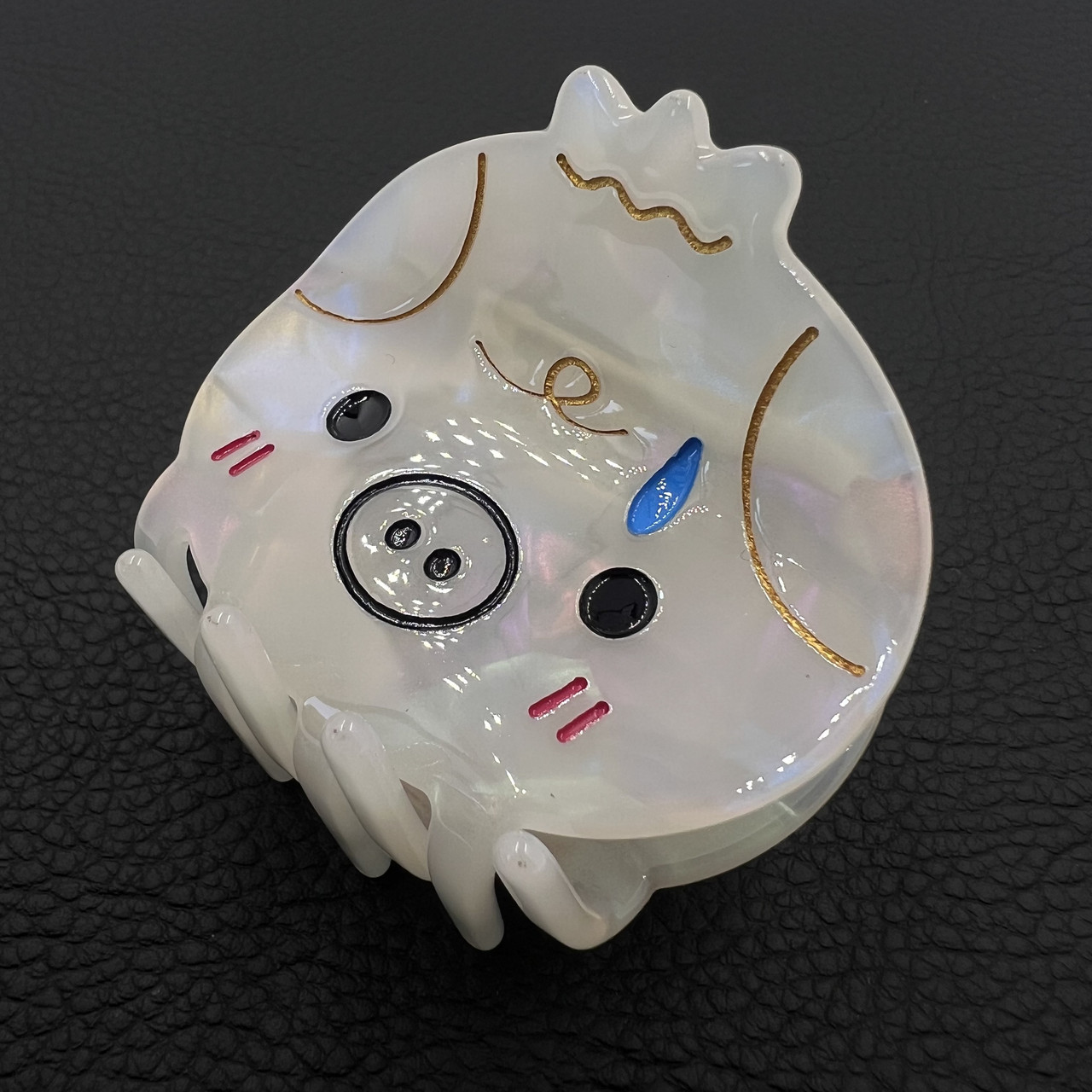 Краб для волосся дитячий міцний французький пластик хрюшка розмір 5.5 см висота 4.5 см