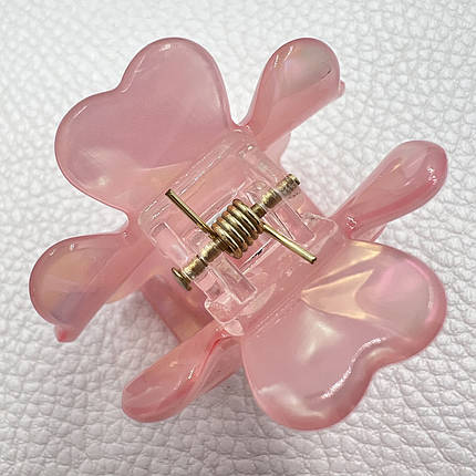 Краб для волосся французький пластик бантик кремового кольору завдовжки 3,5 см ширина 4 см, фото 2