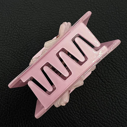 Краб для волосcя акрил глянсовий мармуровий коричневий с золотистим вкрапленням довжина 4.5 см ширина 5.5 см, фото 2