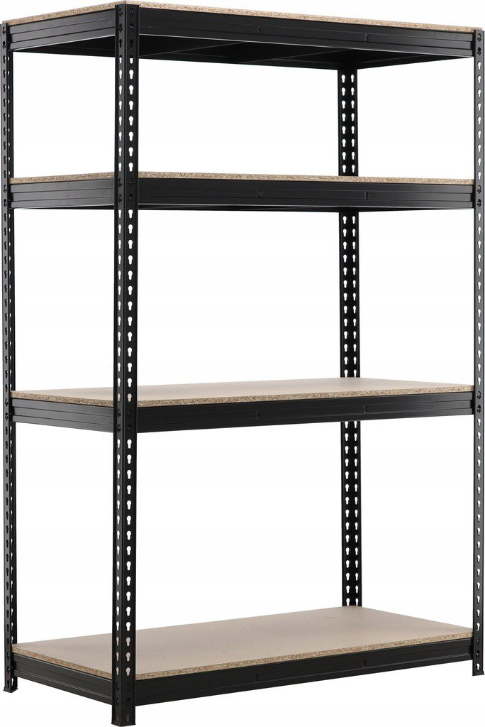 Стелаж металевий (180 x 150 x 60 см) 4 полиці, навантаження - 500 кг на полицю, Чорний, фото 1