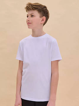 Футболка бавовняна базова для хлопчика біла