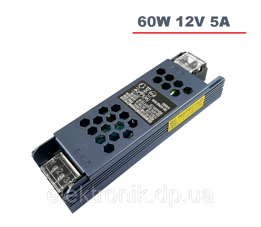 Блок питания MTK IP20 5А МТК 12V 60W, фото 1
