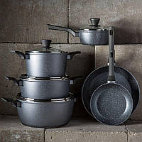 Набір з антипригарним покриттям із 10 каструль та сковорідок Silverstone AMBITION