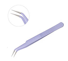 Пінцет для нарощування вій (скошений, гострий) Фіолетовий В-2