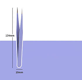 Пінцет для нарощування вій (прямий, гострий) Фіолетовий А-3