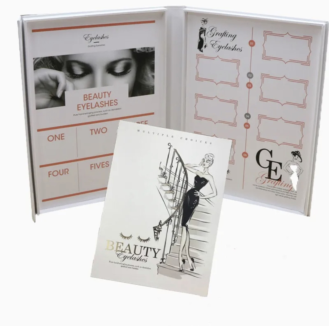 Каталог (альбом) для демонстрації вій для нарощування Beauty Eyelashes Білий, фото 1