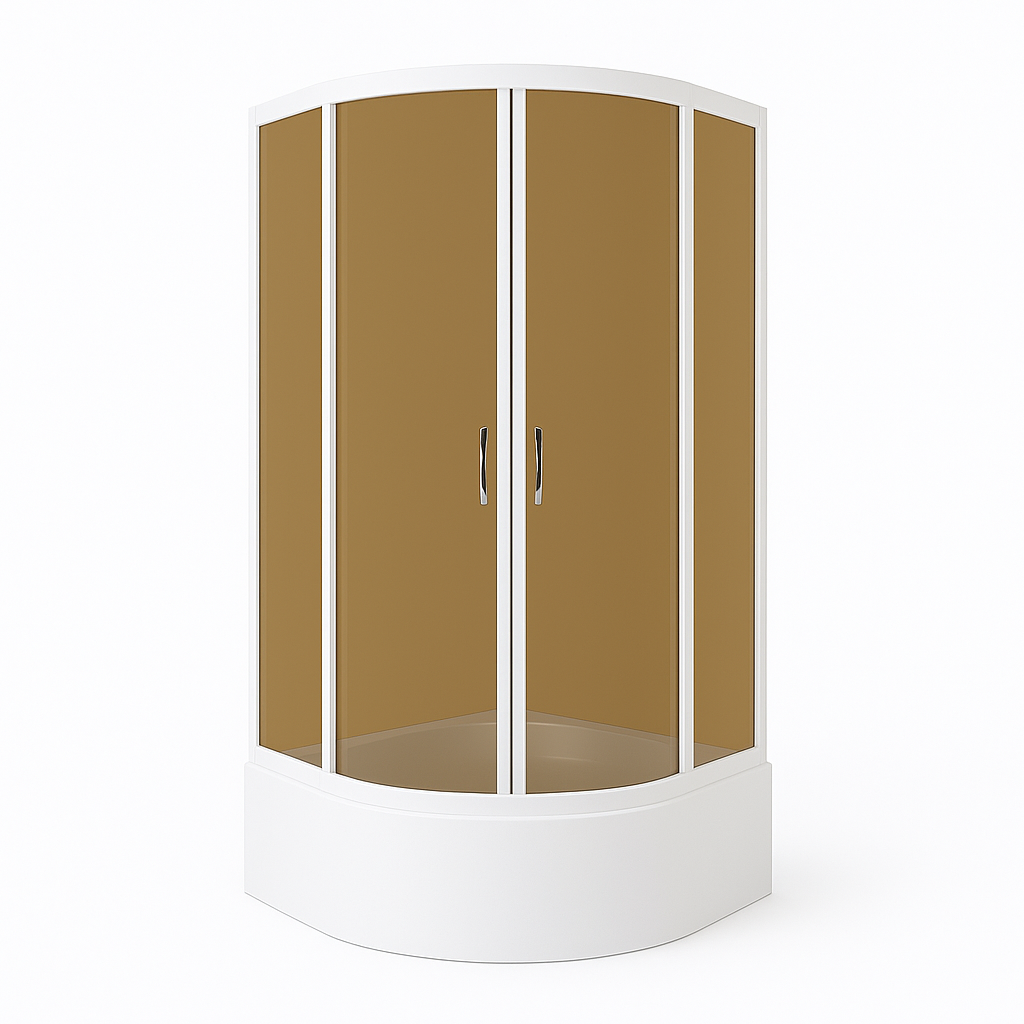 Душова кабіна KO&PO Original 90 tea 90х90х195 см  на глибокому піддоні скло кольору чайного дерева