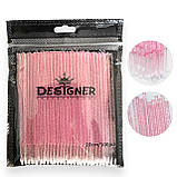 Мікробраші одноразові Дизайнер (мікроаплікатори) для нарощування та ламінування вій, 100 шт./уп. Рожевий, фото 3