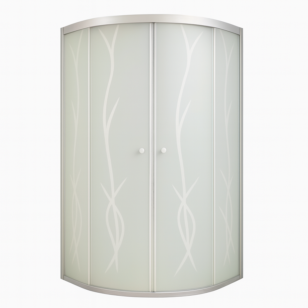 Душова кабіна KO&PO 7122-11 90х90х180 см без піддону матове скло з принтом розсувні двері
