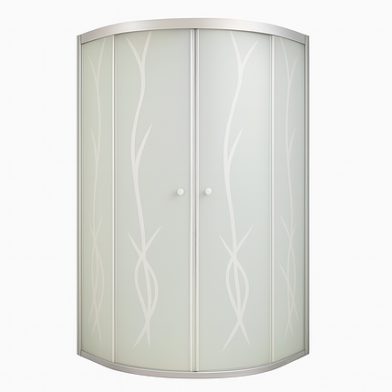 Душова кабіна KO&PO 7122-11 90х90х180 см без піддону матове скло з принтом розсувні двері, фото 1