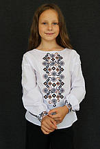 Вишита блуза "Кароліна" чорно-коричнева