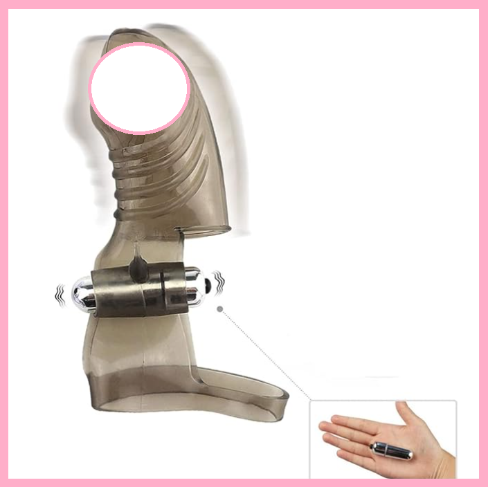 Вібростимулятор на батарейках, Чорна силіконова насадка на палець, Стимулятор клітора та вагіни, Інтимні іграш, фото 1