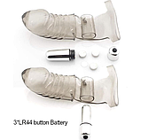 Вібростимулятор на батарейках, Чорна силіконова насадка на палець, Стимулятор клітора та вагіни, Інтимні іграш, фото 3